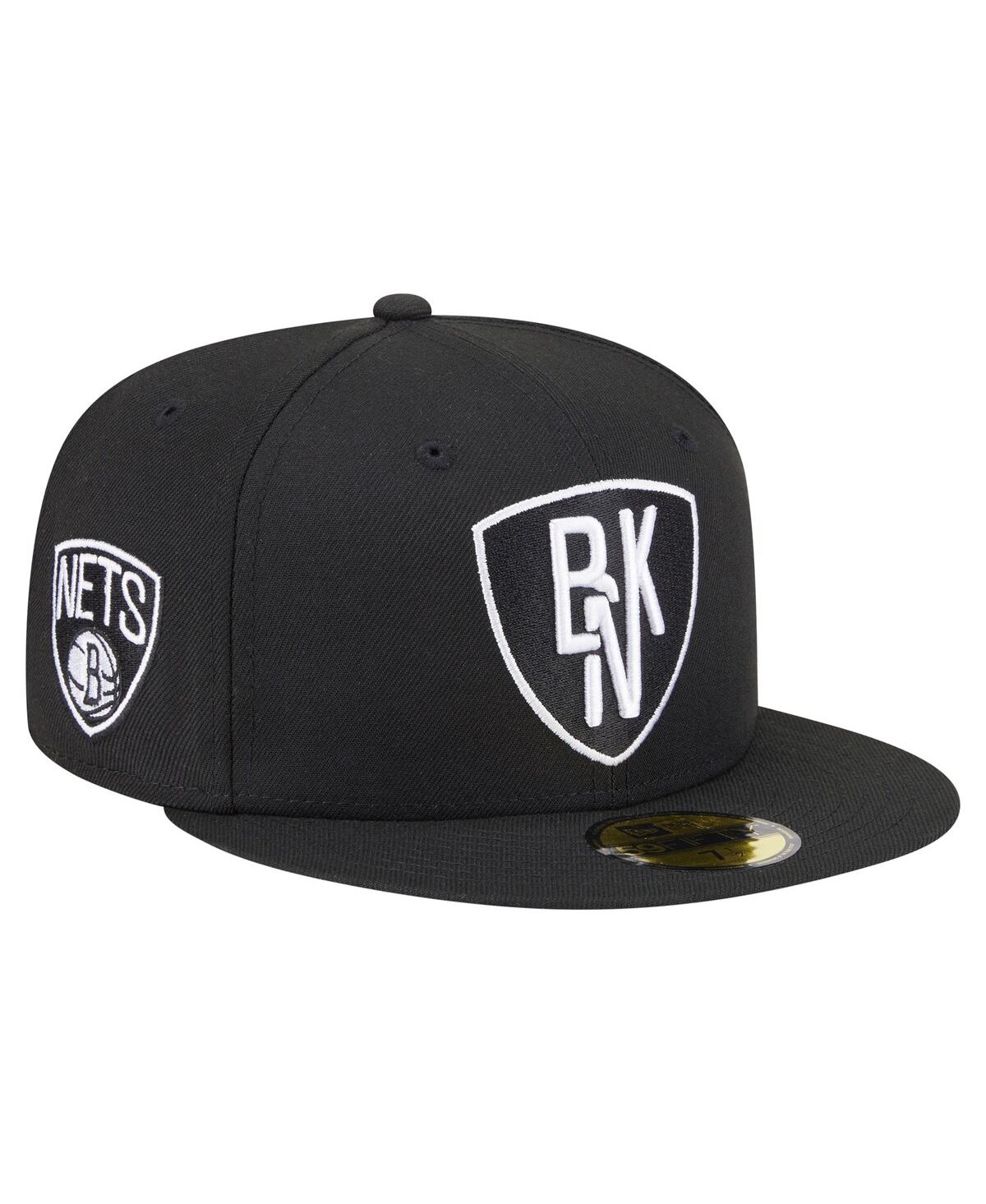 New Era Men's Black Brooklyn Nets Deceptor 59fifty Fitted Hat In Black