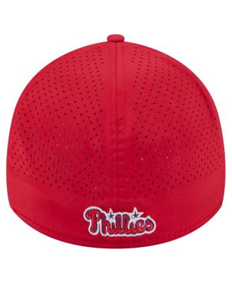 Men's Red Philadelphia Phillies 39THIRTY A-Frame Perforated Flex Hat