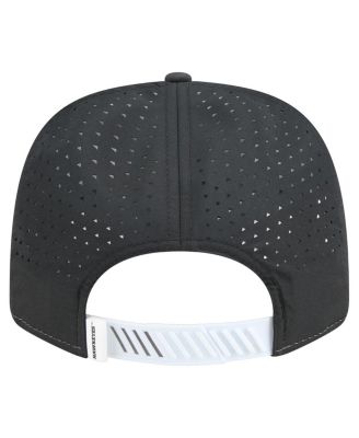 Men's White/Black Iowa Hawkeyes Perforated Patched 9SEVENTY Adjustable Hat