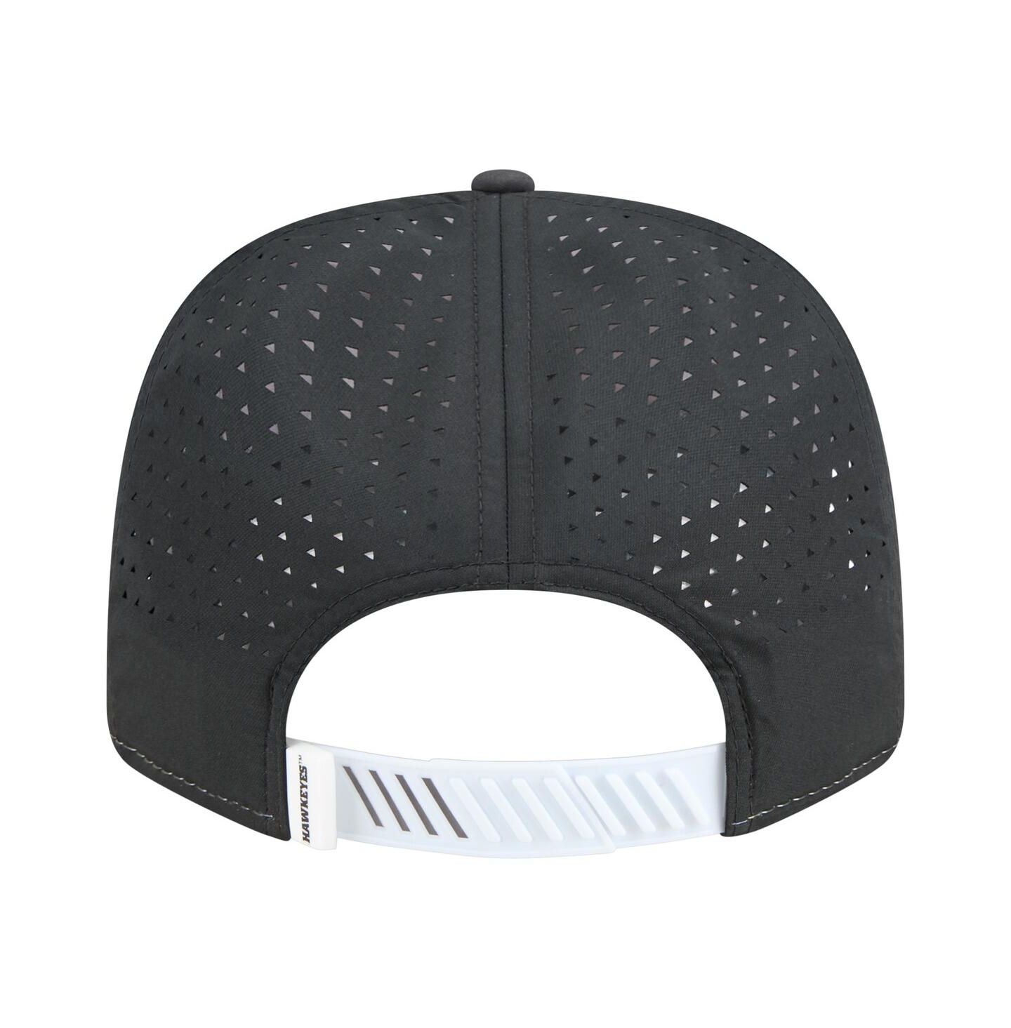 Мужская кепка New Era White/Black Iowa Hawkeyes Perforated Patched 9SEVENTY Adjustable Hat — фото 2