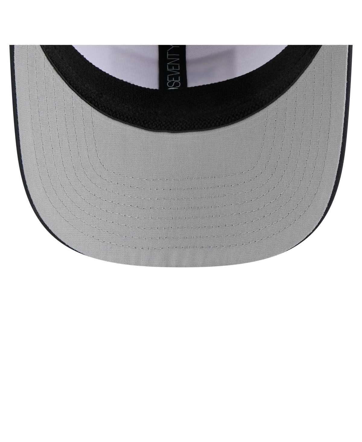 New Era Men's White/navy Michigan Wolverines Perforated Patched 9seventy Adjustable Hat In Black