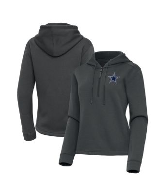 Women's Pewter Dallas Cowboys Contemporary Quarter-Zip Hoodie