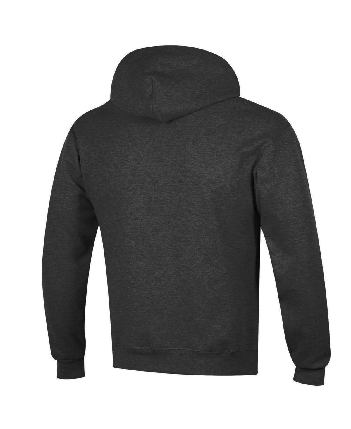 Champion Men'sâ Charcoal Ohio State Buckeyes Arched Logo Fleece Pullover Hoodie In Black