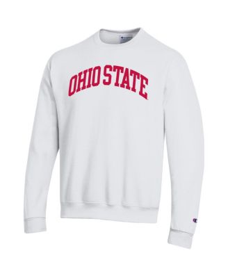 Men's White Ohio State Buckeyes Basic Arch Fleece Pullover Sweatshirt