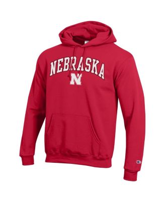 Men's&nbsp;Scarlet Nebraska Huskers Arched Logo Fleece Pullover Hoodie