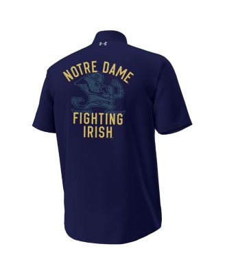 Men's&nbsp;Navy Notre Dame Fighting Irish Gameday ArmourFuse Camp Button-Up Shirt