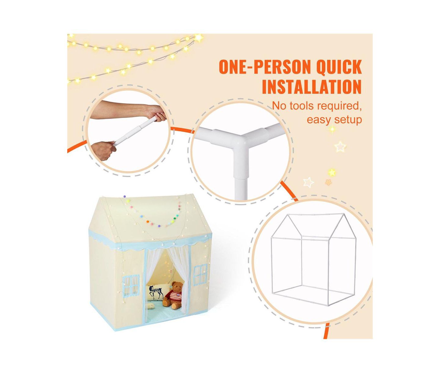 Детская игрушка Lycvki Kids' Tent with LED Light and Mat, Ages 1+ — фото 6