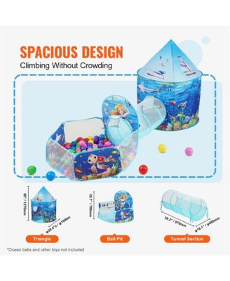 Tent with Tunnel and Basketball Hoop for Boys and Girls with Carrying Bag and Banding Straps