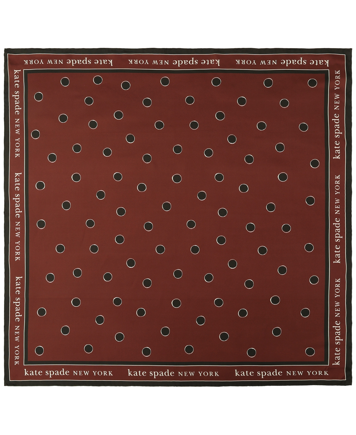 Kate Spade Downtown Dot Silk Square Scarf In Brown