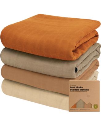 4pk Muslin Swaddle Blankets for Baby Boys, Girls - Baby Blankets, Swaddles for Newborns
