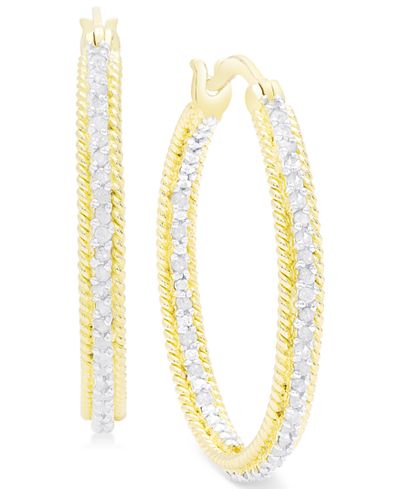 Victoria Townsend Diamond Inside-Out Hoop Earrings (1/2 ct. t.w.) in Sterling Silver or 18k Gold-Plated Sterling Silver