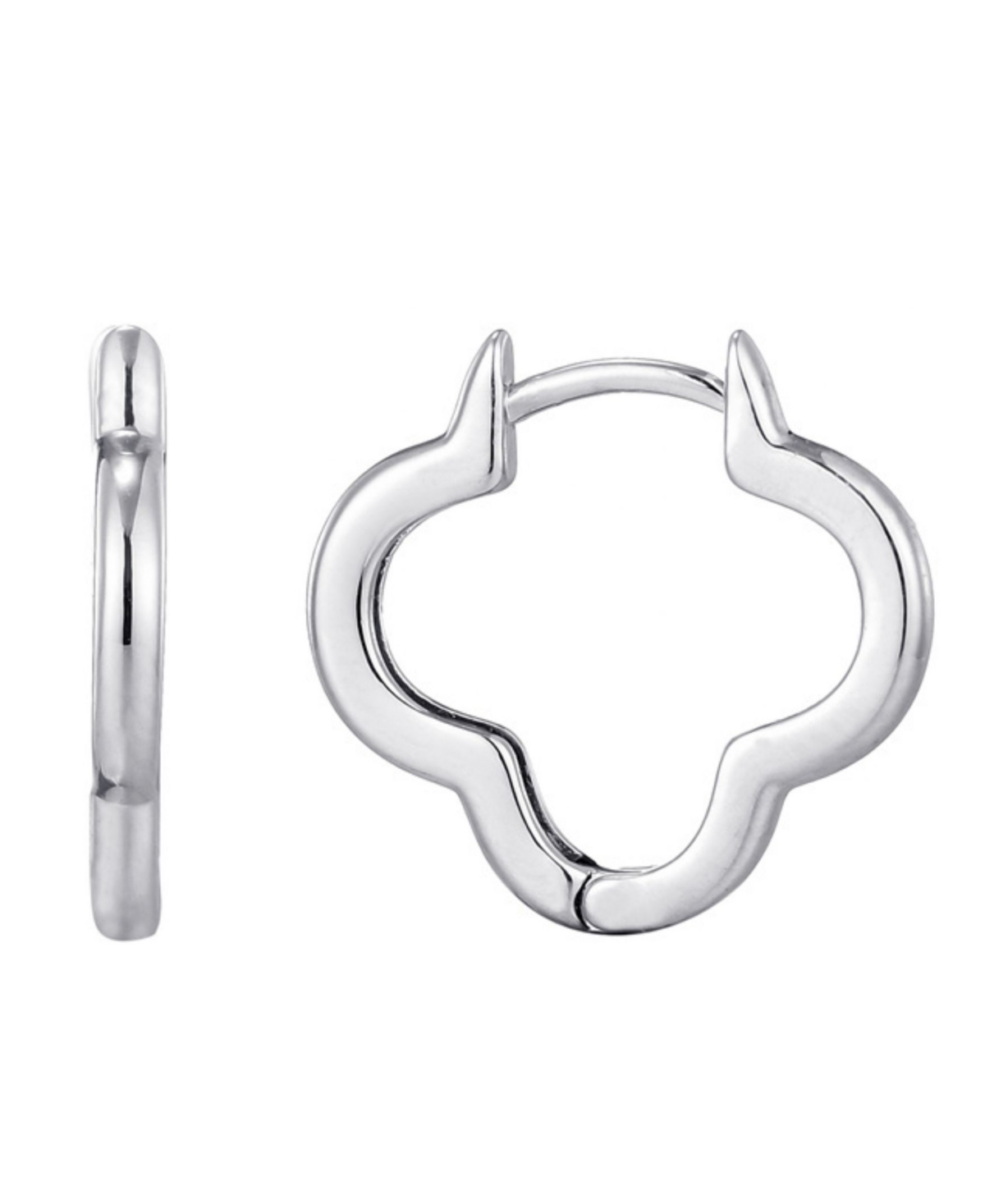 Adornia Silver Clover Hoop Earrings In Silver