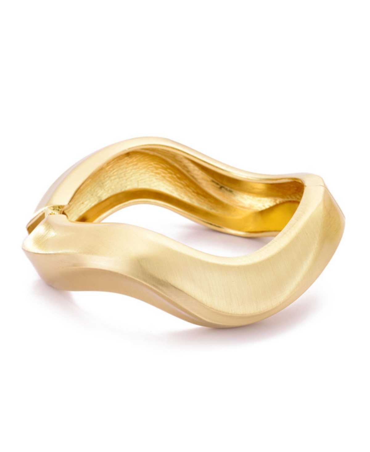 Adornia Plated Wavy Chunky Bangle Bracelet In Gold