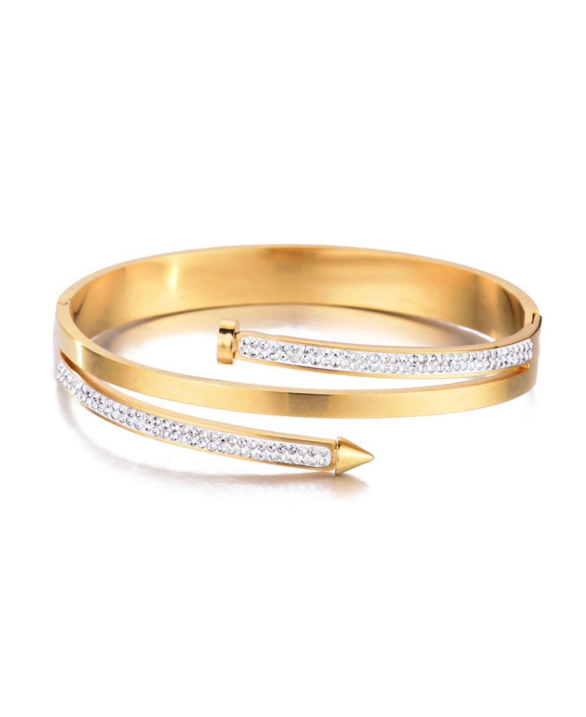 Adornia Tarnish Resistant 18k Gold Plated Chunky Nail Bangle In Gold