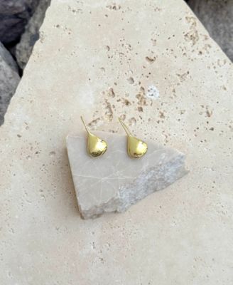 Gold Rain Drop Wire Earrings