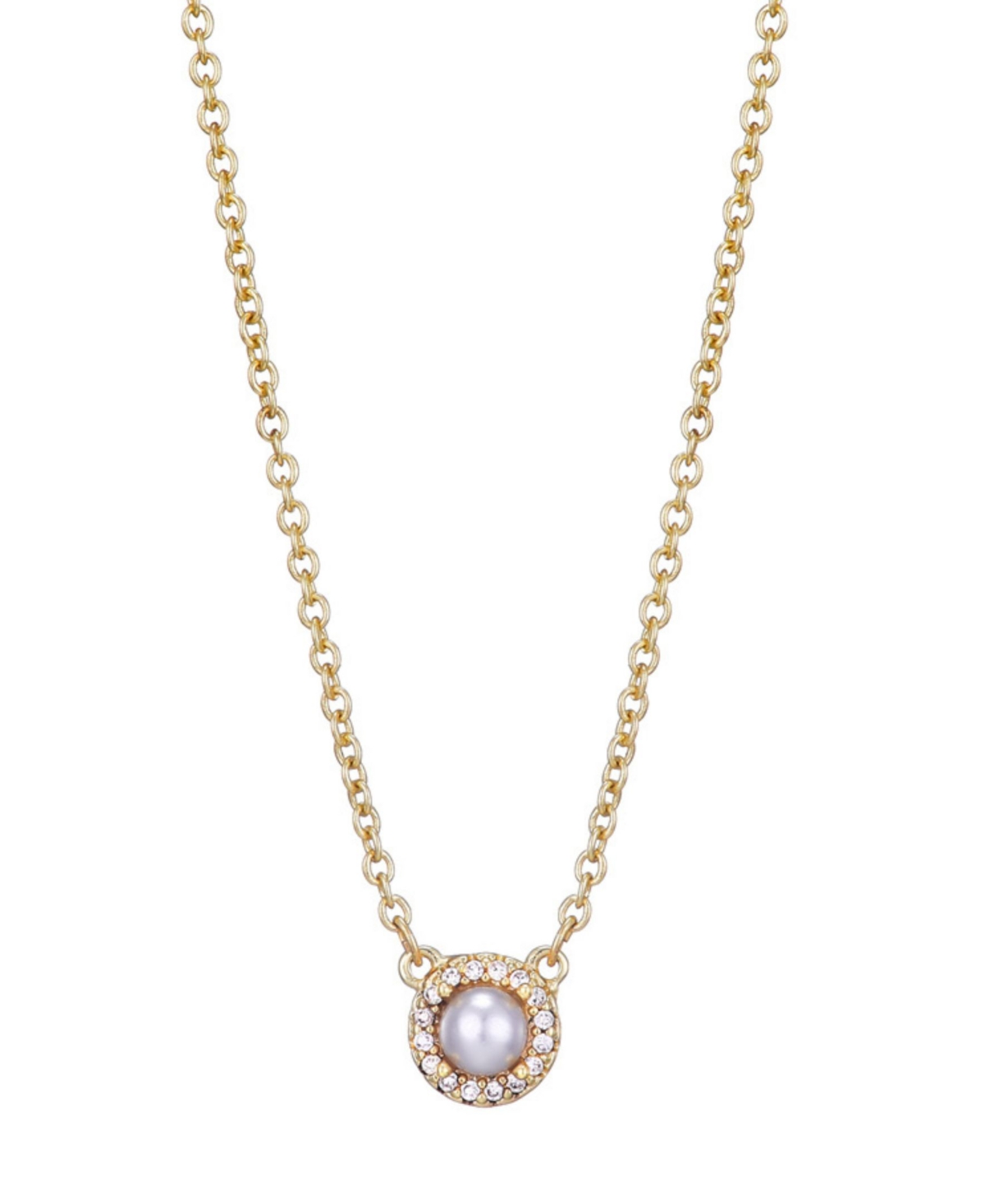 Adornia Gold Freshwater Pearl Cz Halo Necklace In Multi