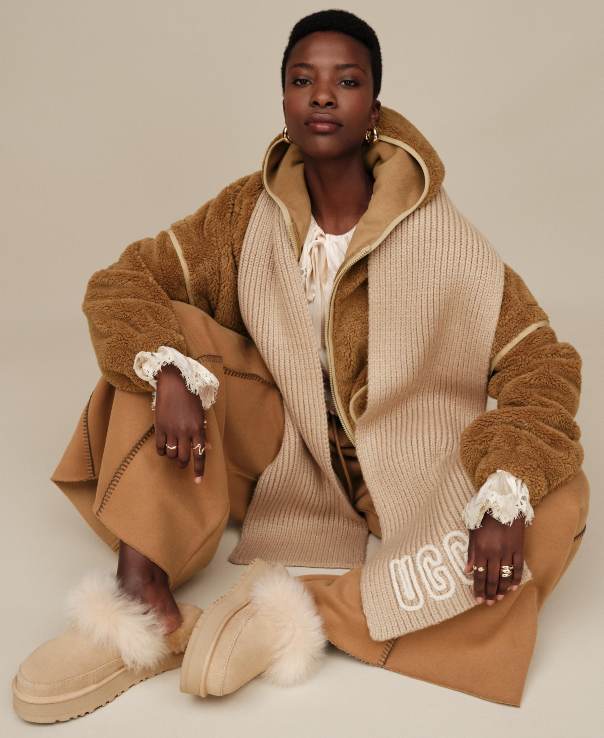 Ugg Women's Mariella Fluff Stand Collar Zip Hoodie