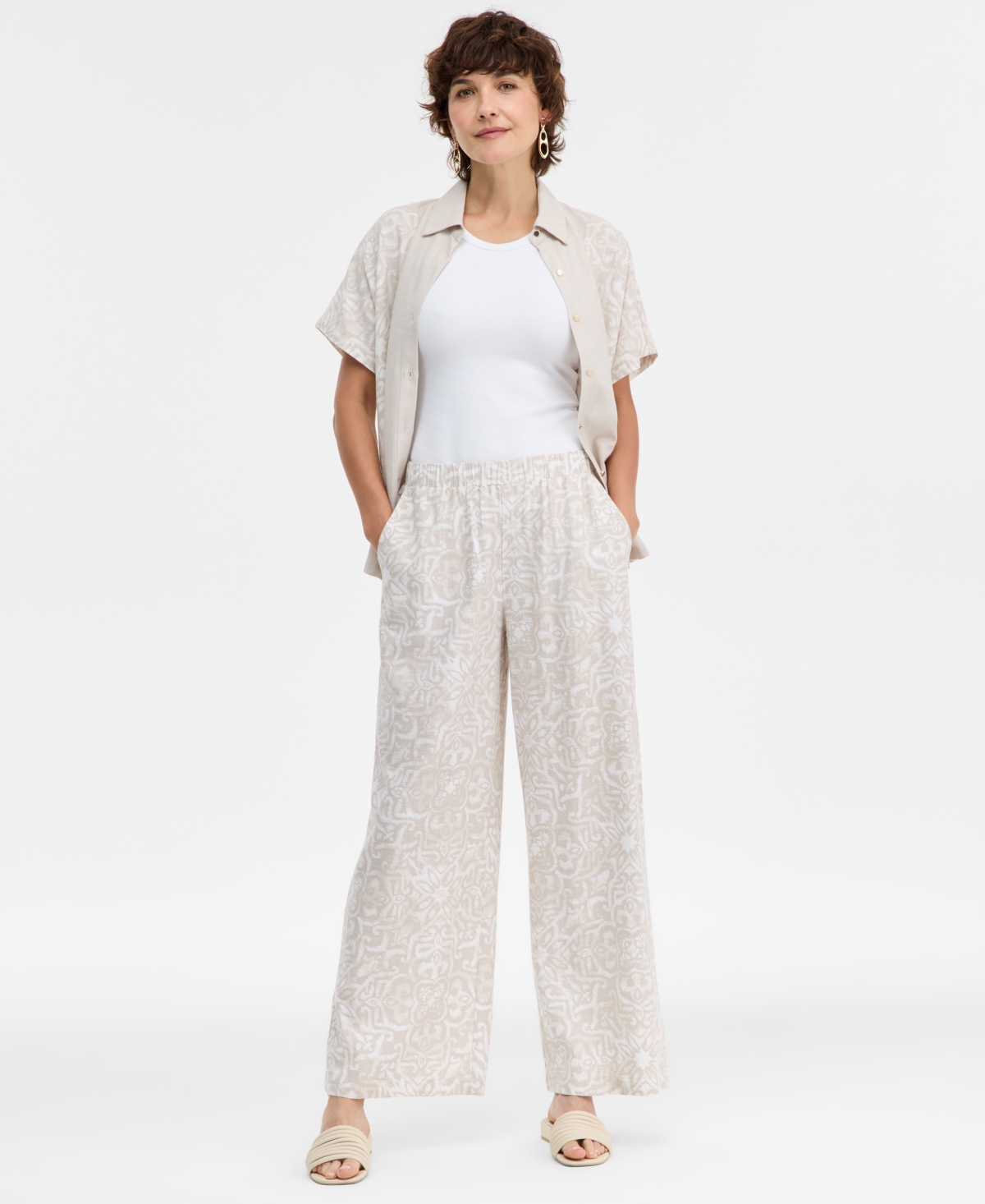 Jm Collection Women's Printed Pull-On Pants, Macy's Exclusive