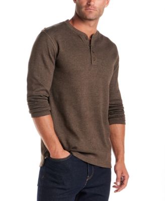 Men's Long Sleeved Waffle Henley T-shirt