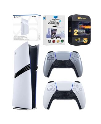 PlayStation 5 Pro 2TB Digital Bundle with Disc Drive, Extra Controller, MightySkins Voucher, and 2-Year Extended Warranty