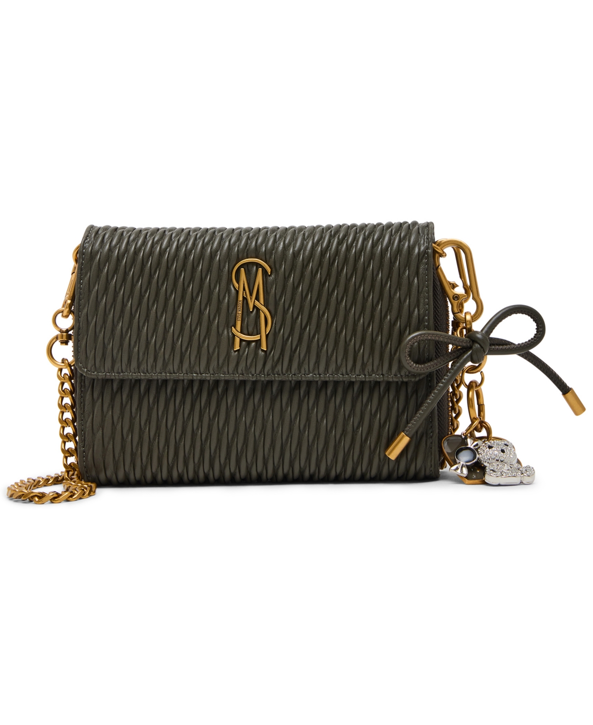 Steve Madden Boxed Carina Matelasse Crossbody Wallet In Green