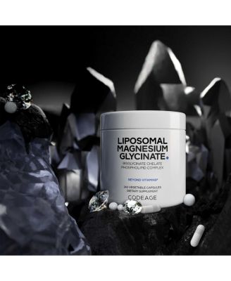Liposomal Magnesium Glycinate Supplement, Bisglycinate Magnesium Chelate, Chelated Magnesium Mineral Pills, BioPerine Black Pepper, 240 ct