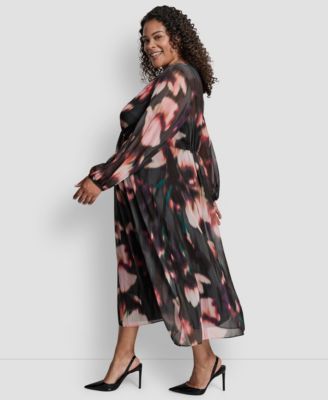 Plus Size Long Sleeve Empire Waist Maxi Dress