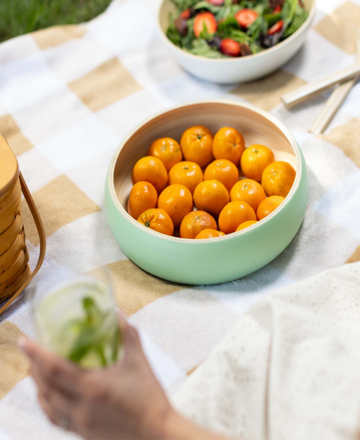Joyce Chen Lexa Collection 12" Fruit Bowl In Green