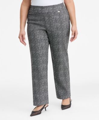 Plus Size Mid-Rise Jacquard Pants, Macy's Exclusive  