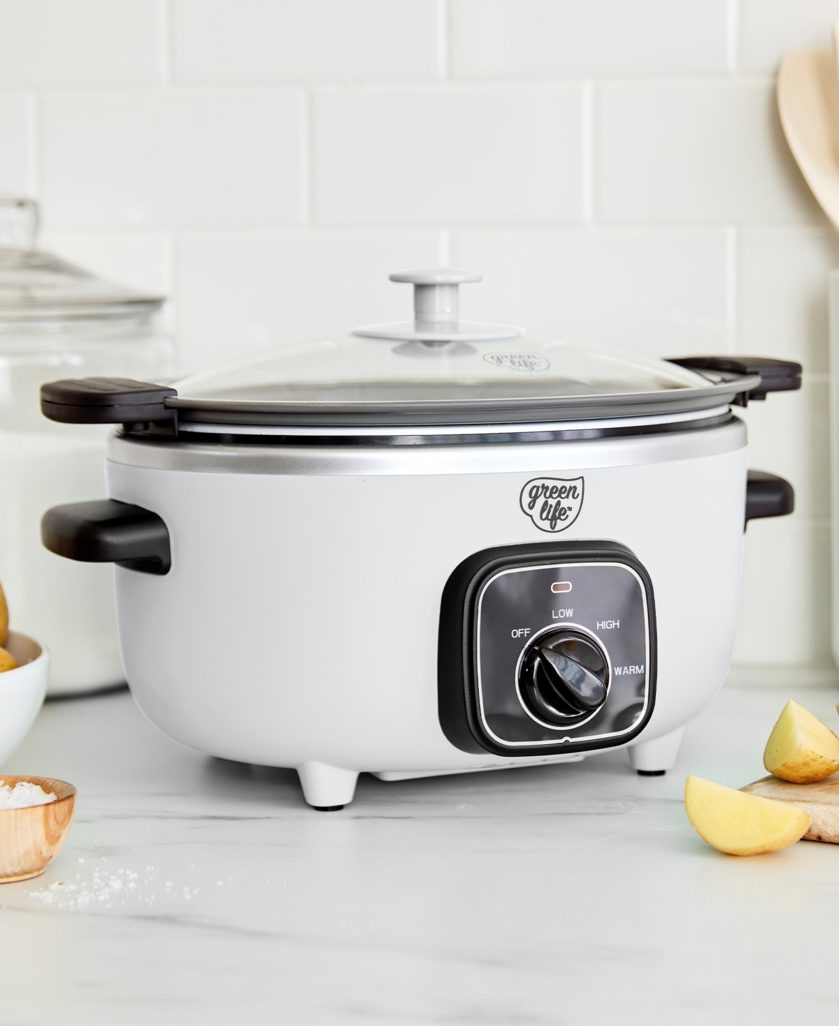 Greenlife 3.5 Quart Cook Duo Slow Cooker In White