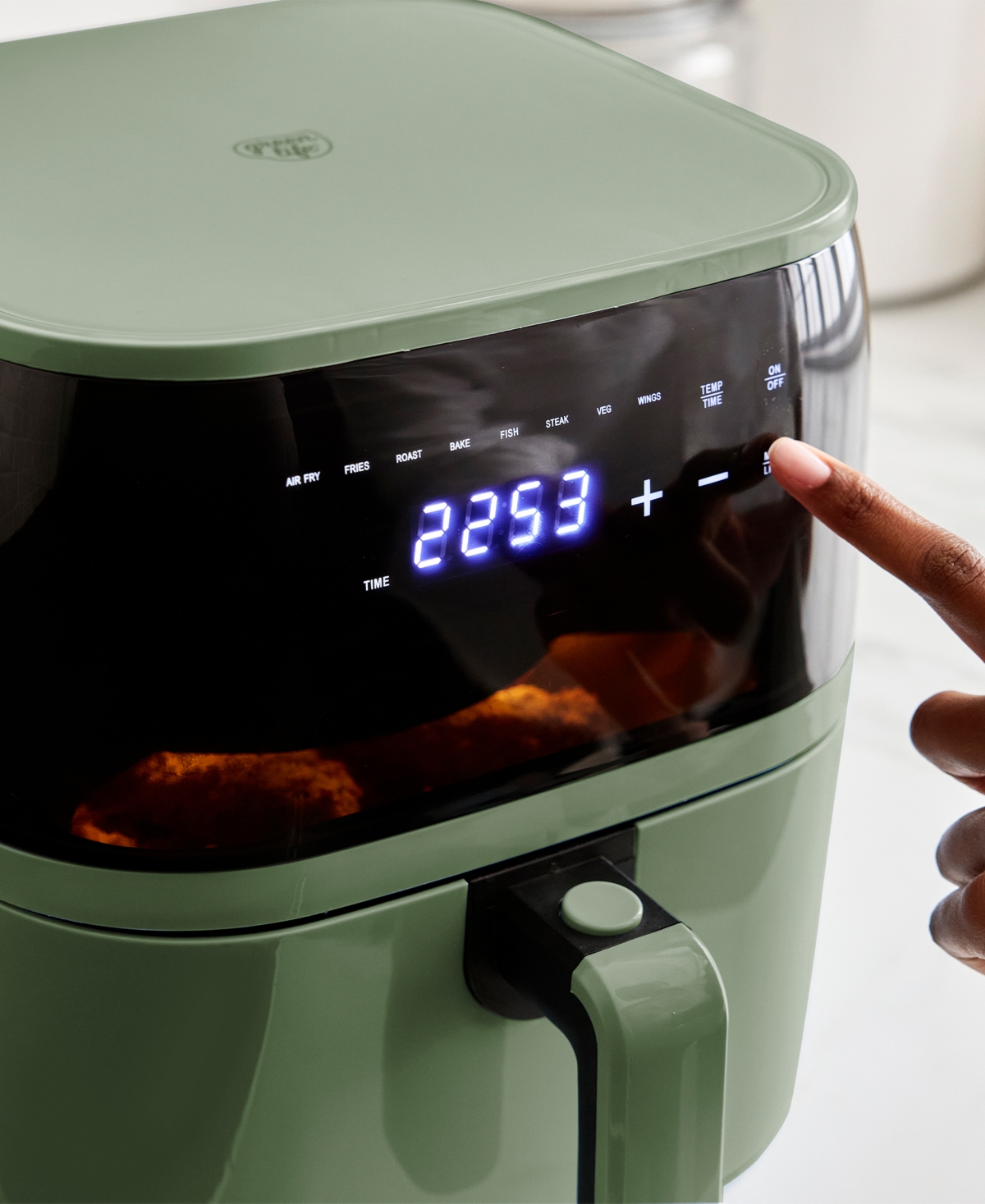 Greenlife 5.3 Quart Digital One-touch Air Fryer In Green