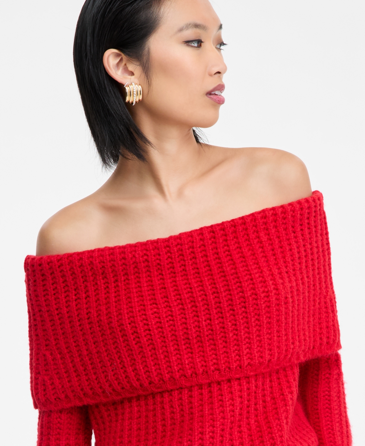 I.n.c. International Concepts Women's Lofty Off-The-Shoulder Sweater, Macy's Exclusive