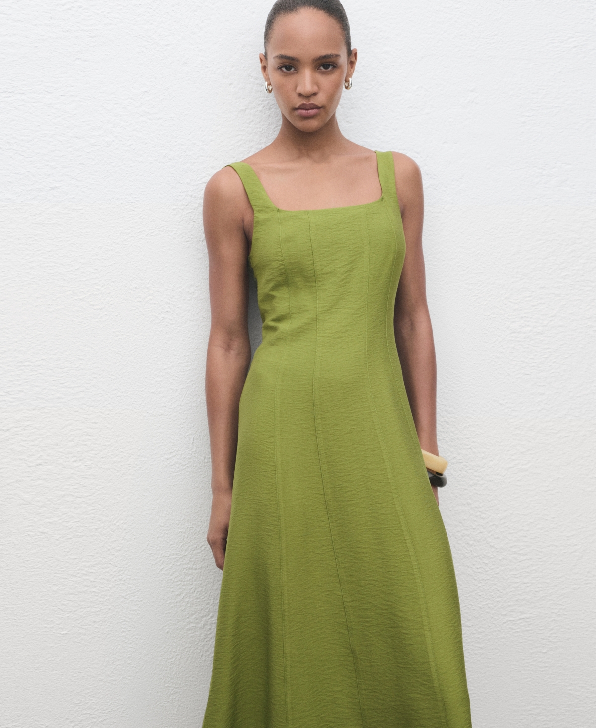 Mango Women's Stitching Detail Midi-Dress