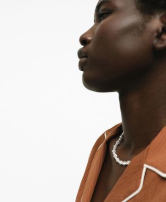 Women's Contrasting Trim Textured Shirt