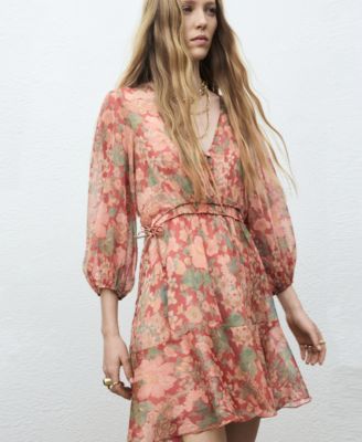 Women's Floral Puff-Sleeve Dress