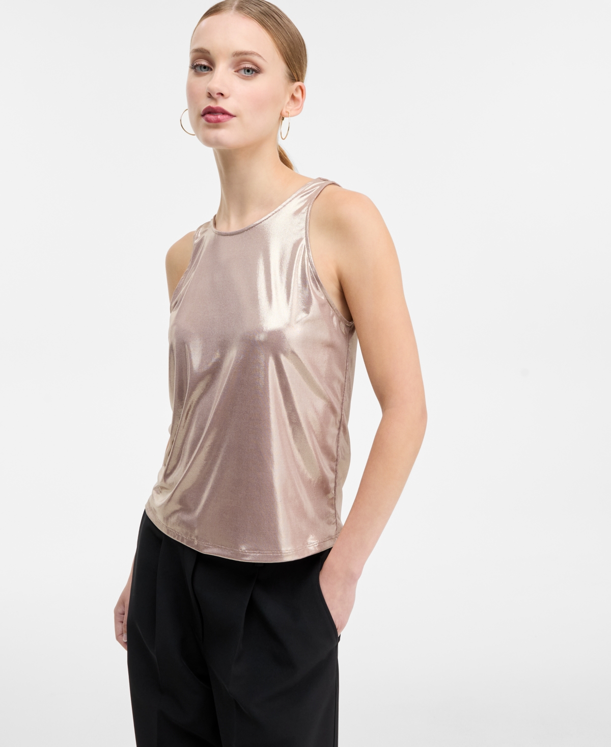 Boss Orange Women's Lame Cowl-Back Sleeveless Top