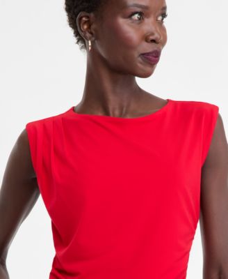 Women's Short-Sleeve Ruched Boatneck Top, Macy's Exclusive