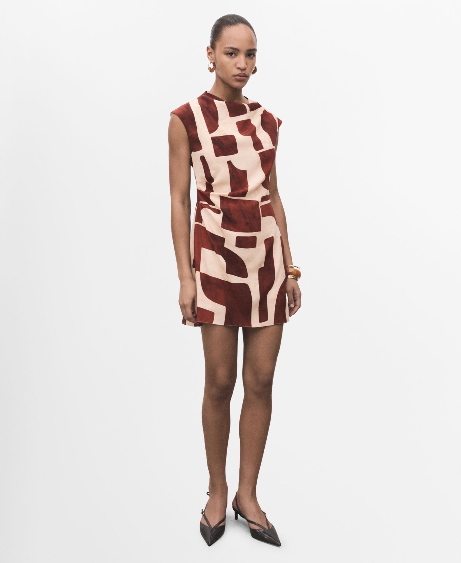 Women's Draped Neck Printed Dress