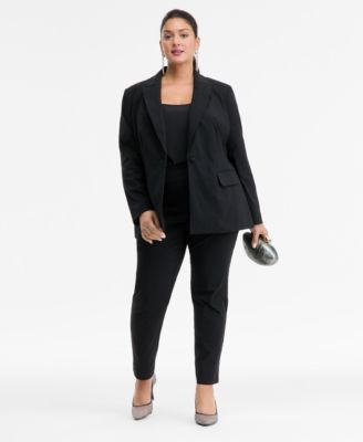Plus Size Embellished Peak-Lapel Blazer, Macy's Exclusive 