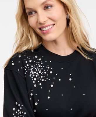 Women's Embellished French Terry Sweatshirt, Macy's Exclusive