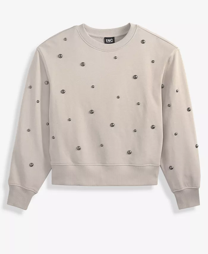 Women's Studded French Terry Sweatshirt - thumbnail 5