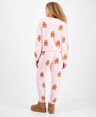 Juniors' Teddy-Knit Gingerbread Man Long-Sleeve Top & Teddy-Knit Gingerbread Man Pants