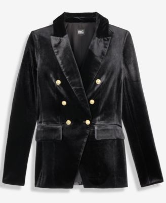 Women's Double-Breasted Velvet Blazer, Macy's Exclusive