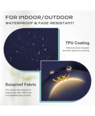 Tufted Rocking Chair Cushion, High Back Chair Cushion with Waterproof and Fade-Resistant, Set of 2