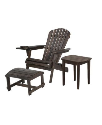 Foldable Adirondack Chair With Cup Holder Bristro Set With Ottoman