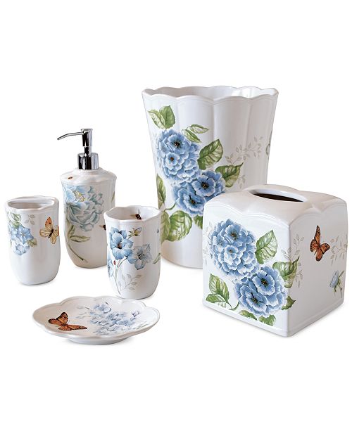 Lenox Blue Floral Garden Bath Collection Bathroom