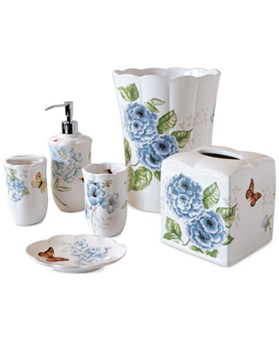 Lenox Blue Floral Garden Bath Collection Bathroom