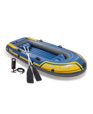 68370EP Challenger 3 Inflatable Raft Boat Set With Pump And Oars, Blue