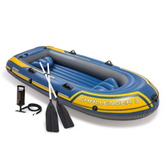 Intex 68370EP Challenger 3 Inflatable Raft Boat Set With Pump And Oars ...