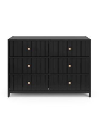 Teddi 6 Drawer Double Dresser (Black)